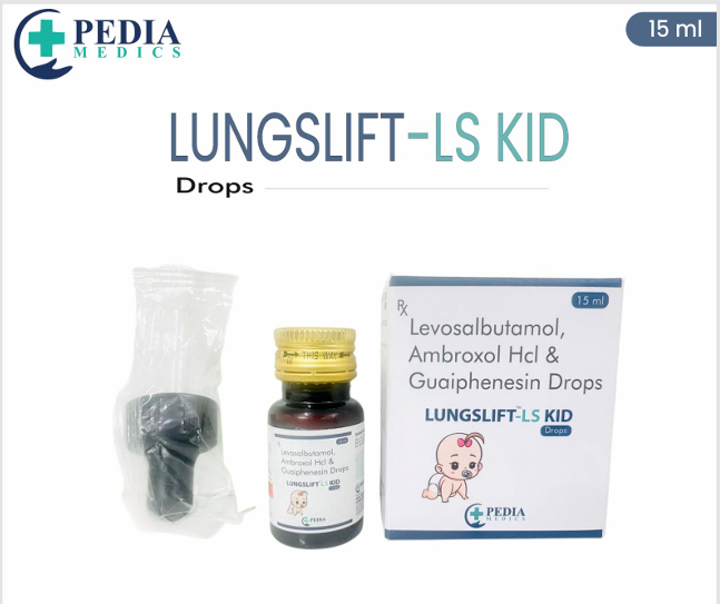 LUNGSLIFT-LS KID Drops (Levosalbutamol, Ambroxol HCl & Guaiphenesin Drops) – 15ml