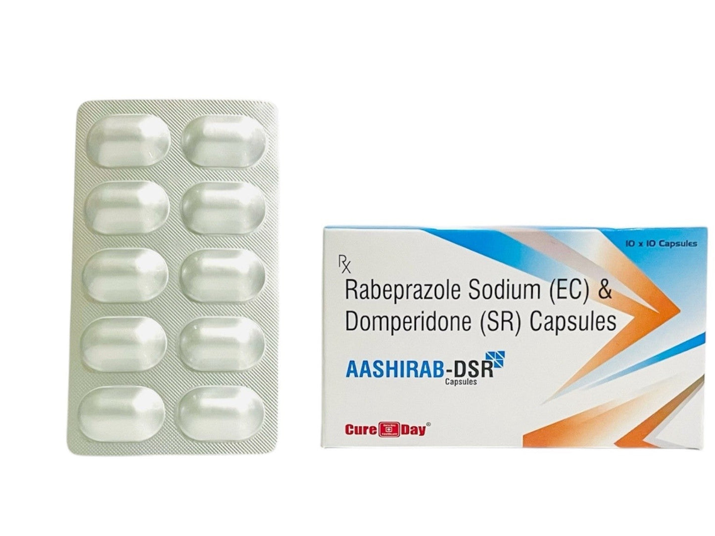 AASHIRAB-DSR Rabeprazole Sodium and Domperidone capsules pack by Cure Day Healthcare