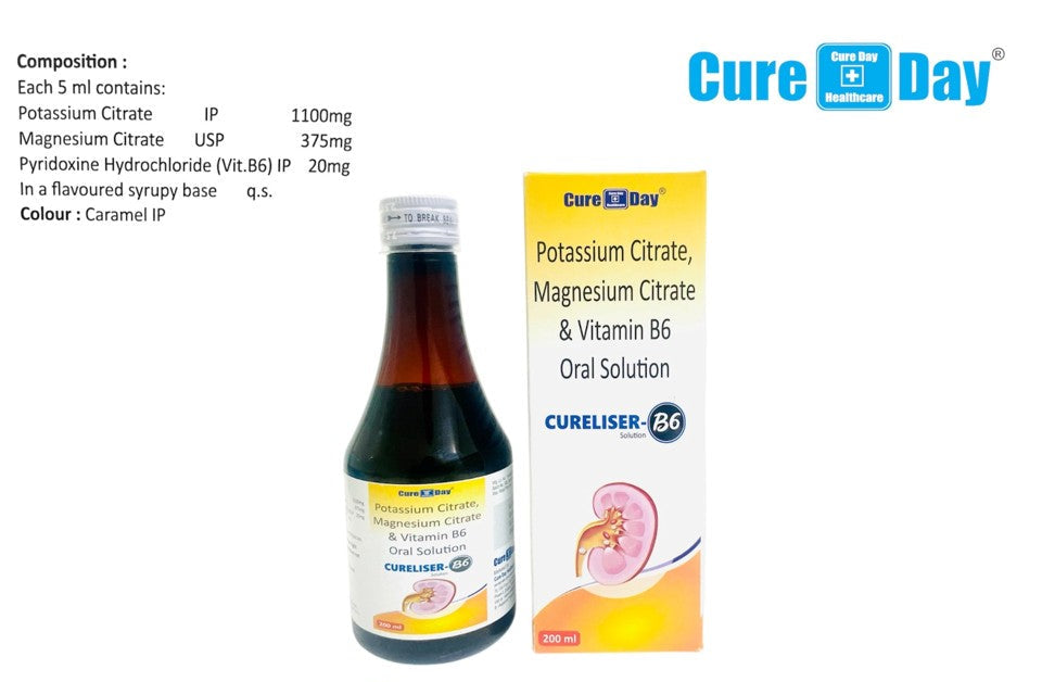 Cure a Day healthcare product with bottle and packaging on a white background