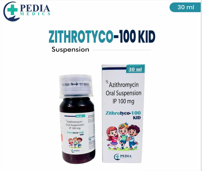 ZITHROTYCO-100 KID Suspension (Azithromycin Oral Suspension IP 100mg) – 30ml