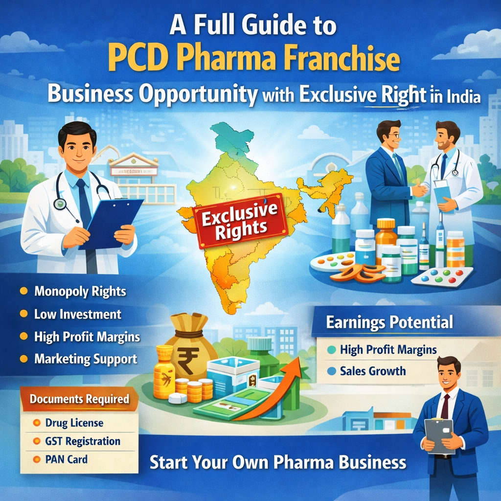 A Full Guide to the PCD Pharma Franchise Business Opportunity with Exclusive Rights in India