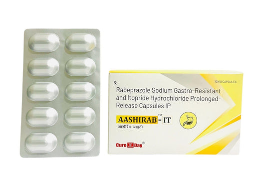 Aashirab-IT rabeprazole and itopride capsules by Cure Day Healthcare with blister pack