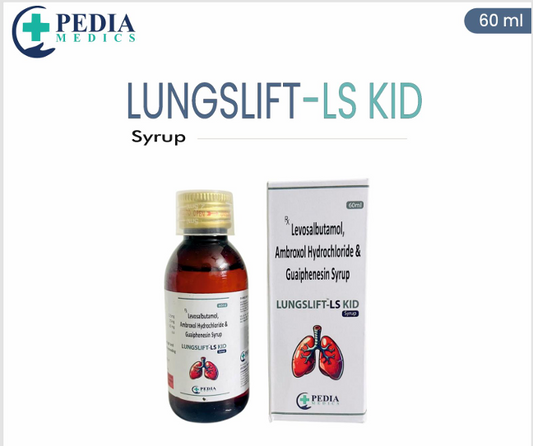 LUNGSLIFT-LS KID Syrup (Levosalbutamol, Ambroxol Hydrochloride &amp; Guaiphenesin Syrup) – 60ml