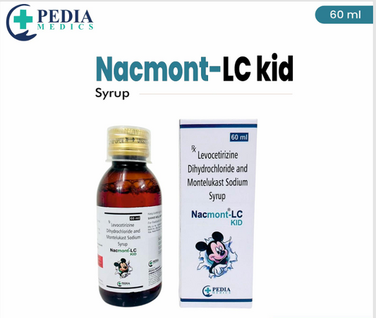 Nacmont-LC Kid Syrup (Levocetirizine Dihydrochloride &amp; Montelukast Sodium Syrup) – 60ml