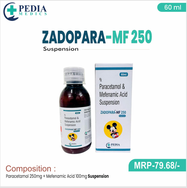 ZADOPARA-MF 250 Suspension (Paracetamol &amp; Mefenamic Acid Suspension) – 60ml