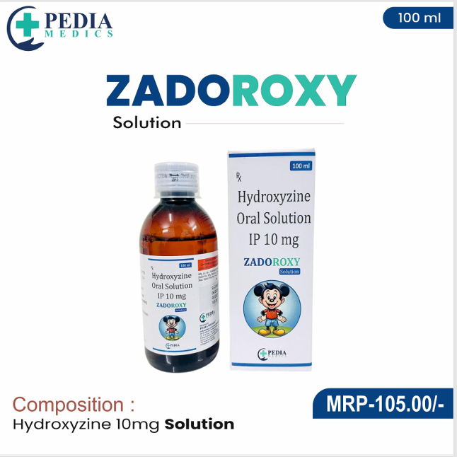 ZADOROXY Solution (Hydroxyzine Oral Solution IP 10mg) – 100ml